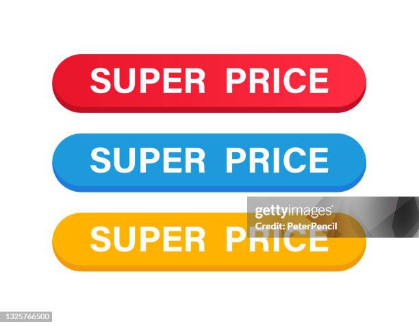 Open Price Button Super Price Button Color Set Vector Stock Illustration High-Res Vector ...