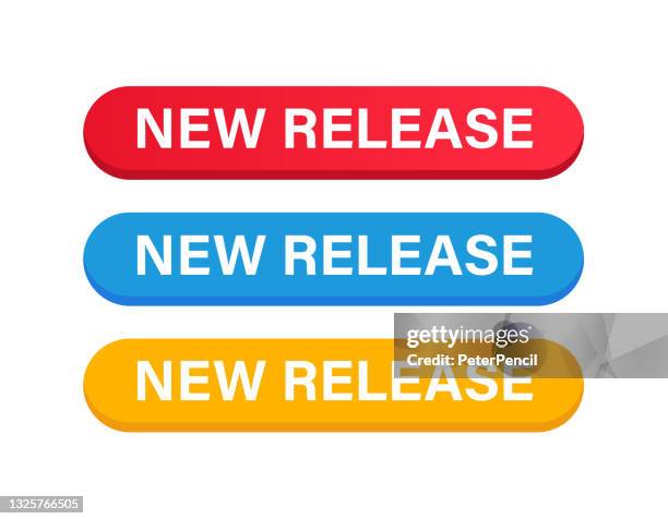 new release button color set. vector stock illustration - technology new release stock illustrations