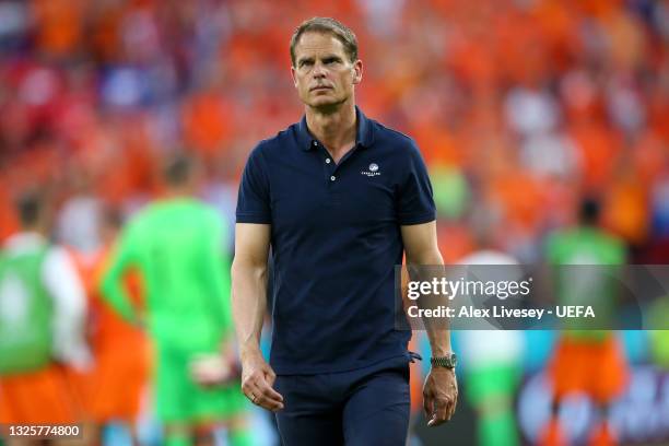 Frank de Boer, Head Coach of Netherlands looks dejected after the UEFA Euro 2020 Championship Round of 16 match between Netherlands and Czech...