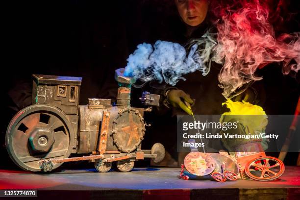 View of puppets in the Tbilisi Municipal Theatre Studio production of 'Ramona' at the Clark Studio Theater during Lincoln Center Festival 2015, New...