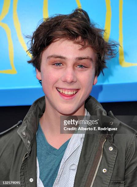 Actor Sterling Beaumon arrives at Walt Disney Pictures Presents The Premiere Of "PROM" at El Capitan Theatre on April 21, 2011 in Los Angeles,...