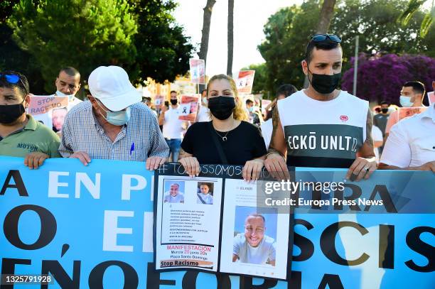 Several people during a rally called by STOP Racismo Region de Murcia, against racism, fascism and xenophobia, in Cartagena, on 27 June, 2021 in...