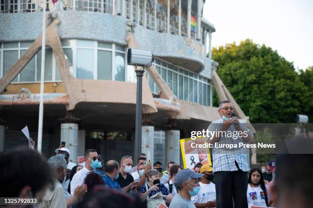 Several people during a rally called by STOP Racismo Region de Murcia, against racism, fascism and xenophobia, in Cartagena, on 27 June, 2021 in...