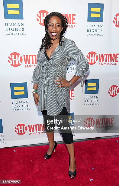 Comedian Gloria Bigelow arrives at Showtime's "The Real L Word Season 2" premiere party at East West Lounge on June 1, 2011 in West Hollywood,...