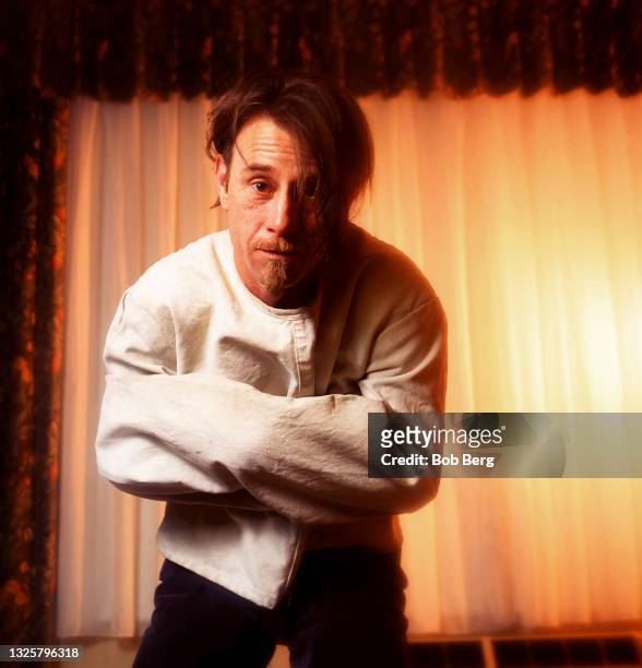 Jim Rose, of The Jim Rose Circus, which is a modern-day version of a circus sideshow, poses for a portrait in a straitjacket circa 1992 in New York,...