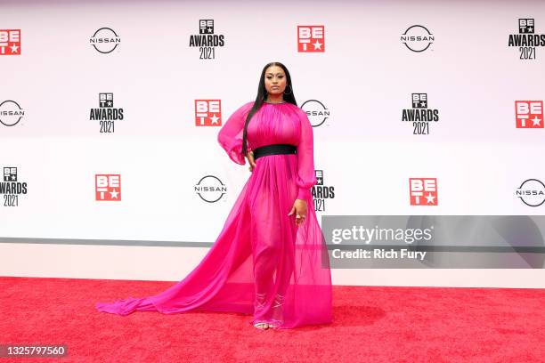 Jazmine Sullivan attends the BET Awards 2021 at Microsoft Theater on June 27, 2021 in Los Angeles, California.