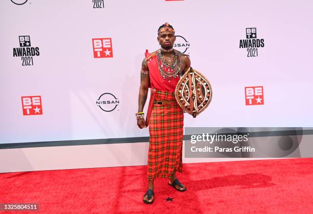 Diamond Platnumz attends the BET Awards 2021 at Microsoft Theater on June 27, 2021 in Los Angeles, California.