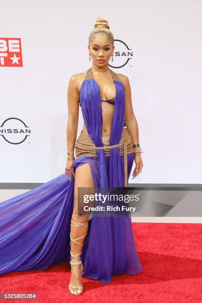 Saweetie attends the BET Awards 2021 at Microsoft Theater on June 27, 2021 in Los Angeles, California.