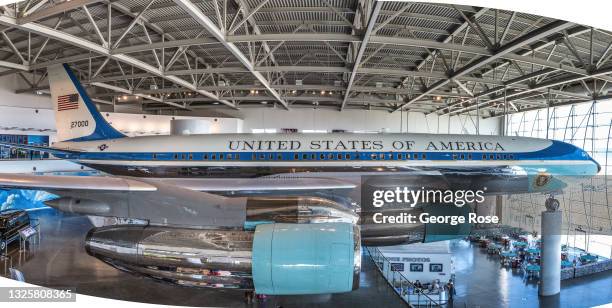 Air Force One, a Boeing 707 jet used by President Reagan to travel the world during his adminstration, is on display at the Ronald Reagan...