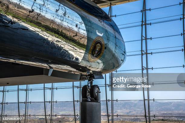 Air Force One, a Boeing 707 jet used by President Reagan to travel the world during his adminstration, is on display at the Ronald Reagan...