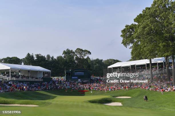 General view of the 18th green during the final round of the Travelers Championship at TPC River Highlands on June 27, 2021 in Cromwell, Connecticut.