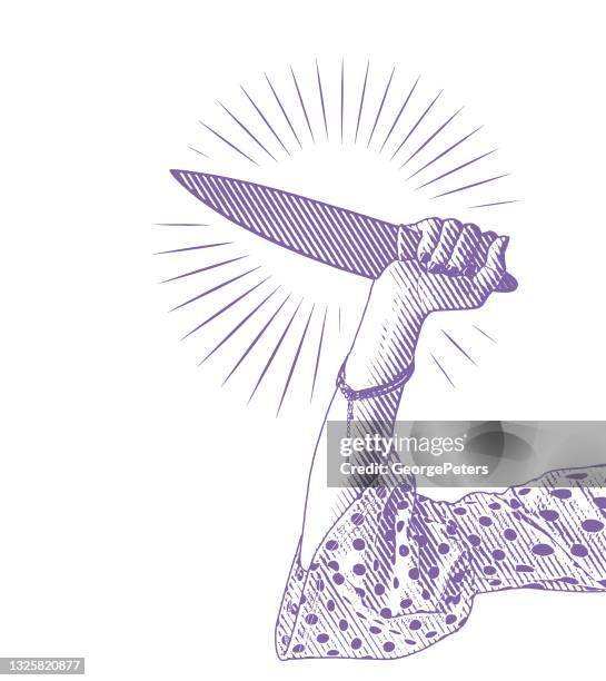 knife murder - knife attack stock illustrations