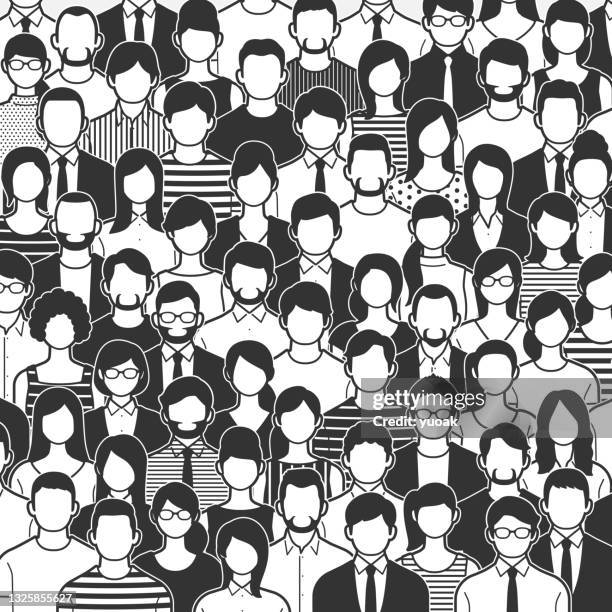 crowd of people. - 人の頭 幅插畫檔、美工圖案、卡通及圖標