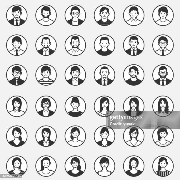 geschäftsleute symbole. - 人の頭 stock-grafiken, -clipart, -cartoons und -symbole