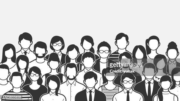 crowd of people. - マンガ stock illustrations