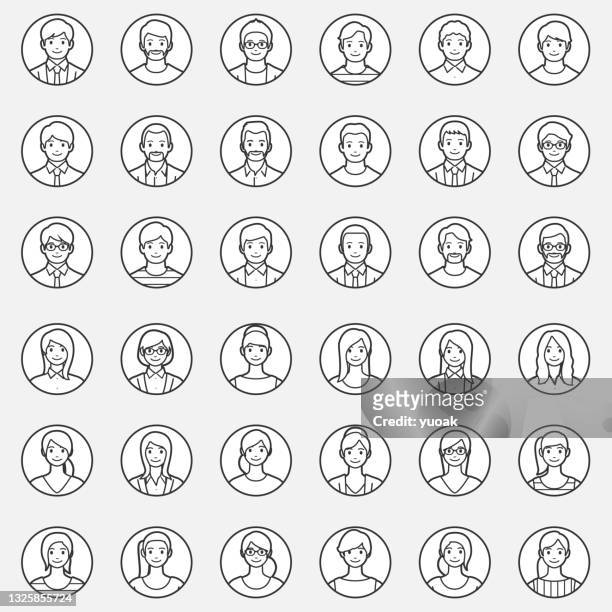 business people icons. - 人の頭 幅插畫檔、美工圖案、卡通及圖標