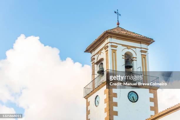 bell tower in grazalema - grazalema photos et images de collection