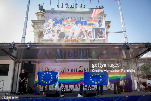 The Milan Gay Pride held at the Arco della Pace. Milan , June 26th, 2021