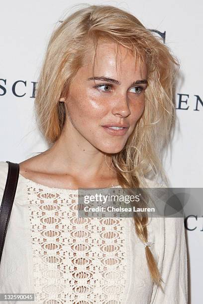 Actress Isabel Lucas arrives at "Peter Lindbergh's Portofino" at Culver Studios on April 28, 2011 in Culver City, California.