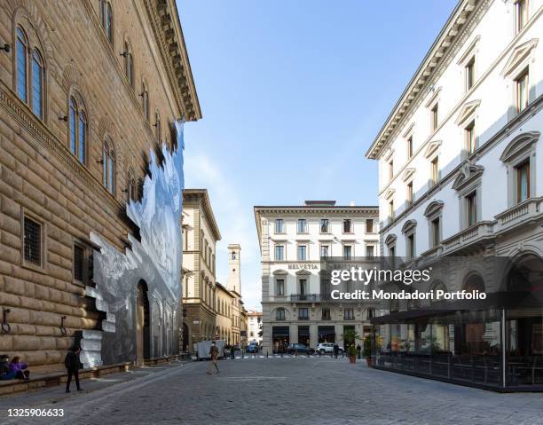 New site-specific work entitled The Wound by French street artist JR on the facade of Palazzo Strozzi, which offers a reflection on accessibility to...