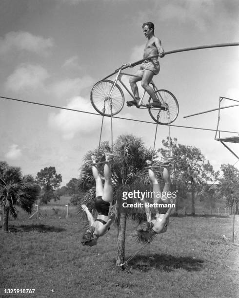 The Alzanas who perform on bicycles on tight ropes find plenty to do during the off-season. Bicycles used in the act must be overhauled and daily...
