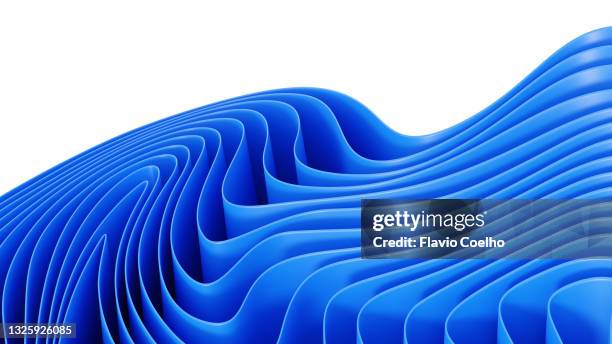 blue waves pattern on white background - plastic design stock pictures, royalty-free photos & images