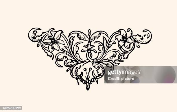 ilustraciones, imágenes clip art, dibujos animados e iconos de stock de estampado floral: elemento de diseño -xxxl con muchos detalles- - victorian border etching
