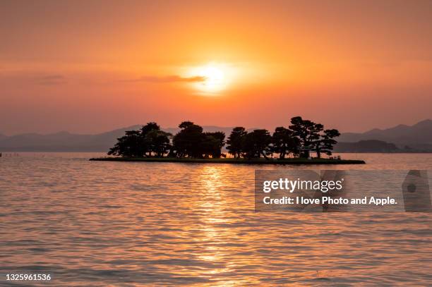evening view of lake shinji - corbiculidae fotografías e imágenes de stock