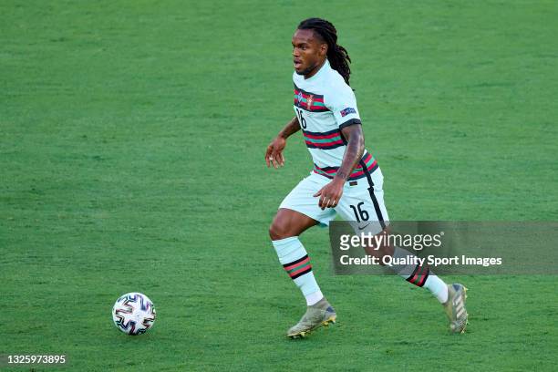 Renato Sanches of Portugal in action during the UEFA Euro 2020 Championship Round of 16 match between Belgium and Portugal at Estadio La Cartuja on...
