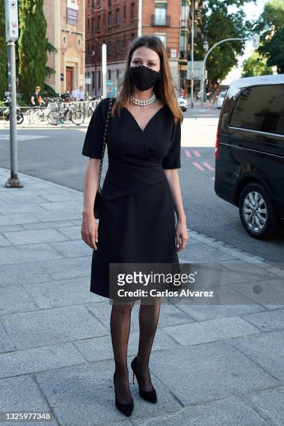 Esther Doña attends the Carlos Falco funeral Tribute at the San Francisco el Grande Church on June 28, 2021 in Madrid, Spain.