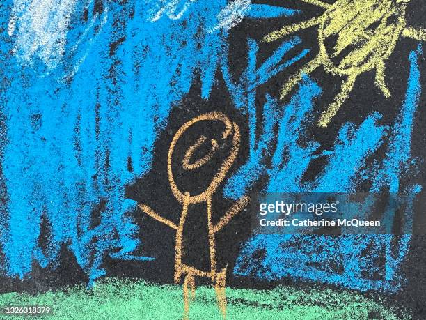 children’s chalk art - playful texture stock pictures, royalty-free photos & images
