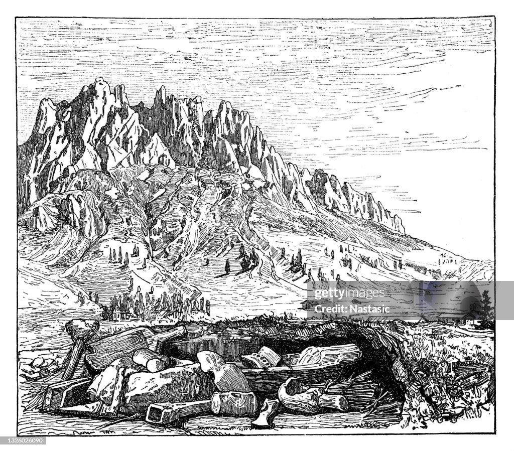 Die Mitterbergalpe und Mandlwand mit Fundstücken aus dem alten Kupferbergbau