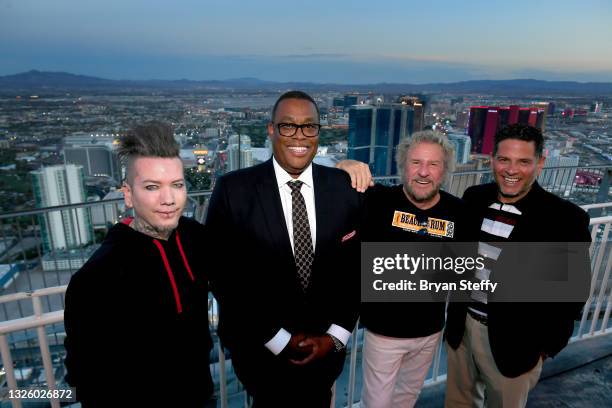 Guitarist DJ Ashba, Las Vegas City Councilman Cedric Crear, Rock & Roll Hall of Fame inductee Sammy Hagar and Golden Entertainment, Inc. Chief...