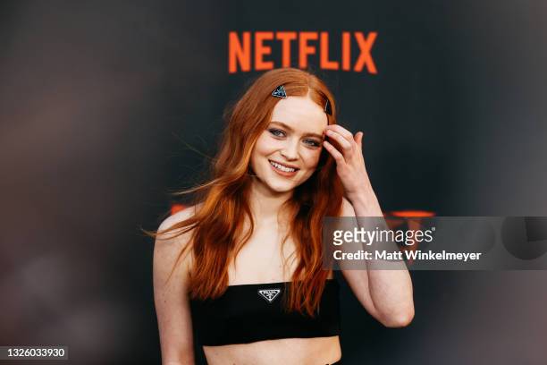 Sadie Sink attends the premiere of Netflix's "Fear Street Trilogy" at Los Angeles State Historic Park on June 28, 2021 in Los Angeles, California.