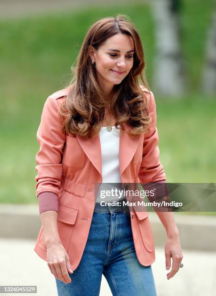 Catherine, Duchess of Cambridge, in her role as patron, visits the 'Urban Nature Project' at The Natural History Museum on June 22, 2021 in London,...