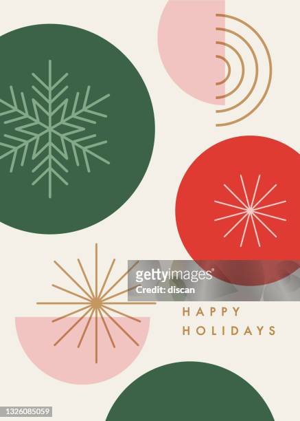 happy holidays card with modern geometric background. - holiday stock illustrations