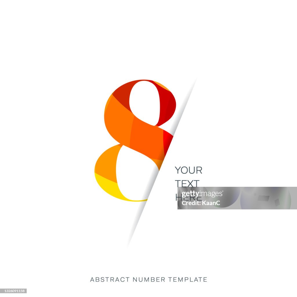Modern colorful number template isolated, anniversary icon label, day left symbol stock illustration