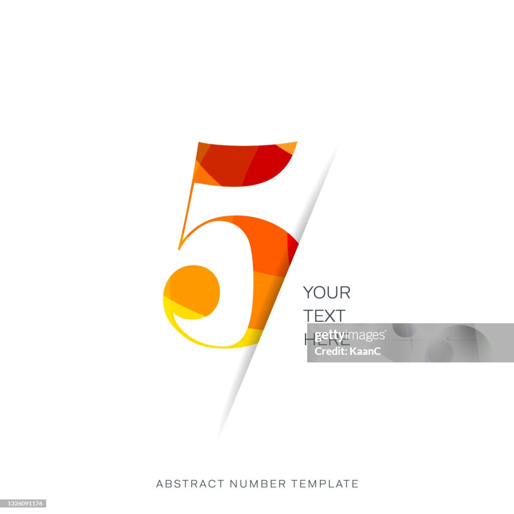 Modern colorful number template isolated, anniversary icon label, day left symbol stock illustration