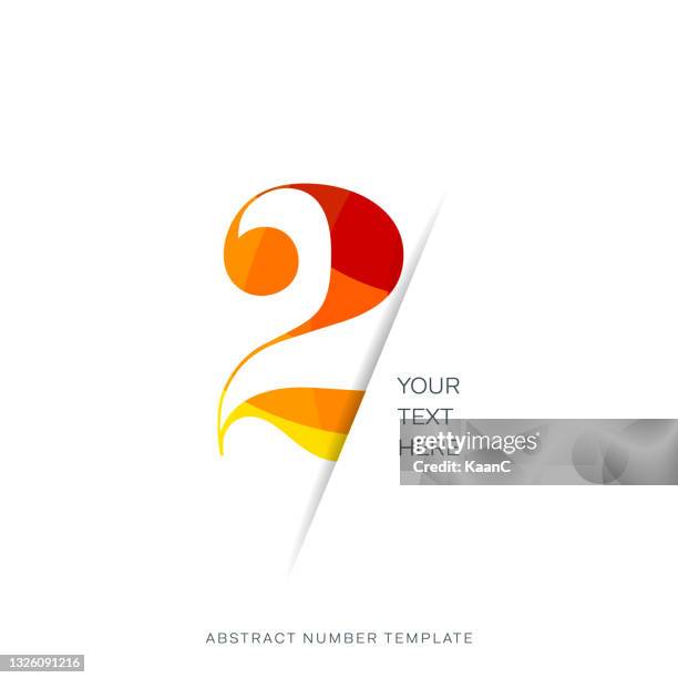 modern colorful number template isolated, anniversary icon label, day left symbol stock illustration - number 2 logo stock illustrations