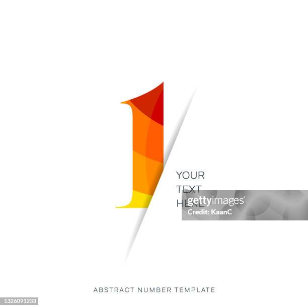 stockillustraties, clipart, cartoons en iconen met modern colorful number template isolated, anniversary icon label, day left symbol stock illustration - getal 1