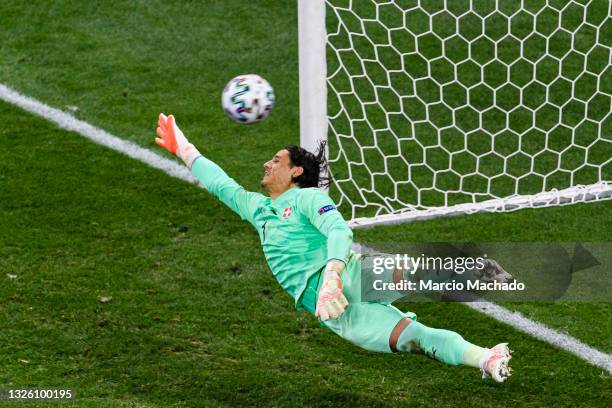 Goalkeeper Yann Sommer of Switzerland in action during the UEFA Euro 2020 Championship Round of 16 match between France and Switzerland at National...