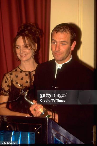 Actors Francesca Annis and Robson Green at the National Television Awards at the Royal Albert Hall in London on October 8, 1997.