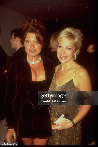 Actresses Tina Hobley and Denise Welch at the National Television Awards at the Royal Albert Hall in London on October 8, 1997.