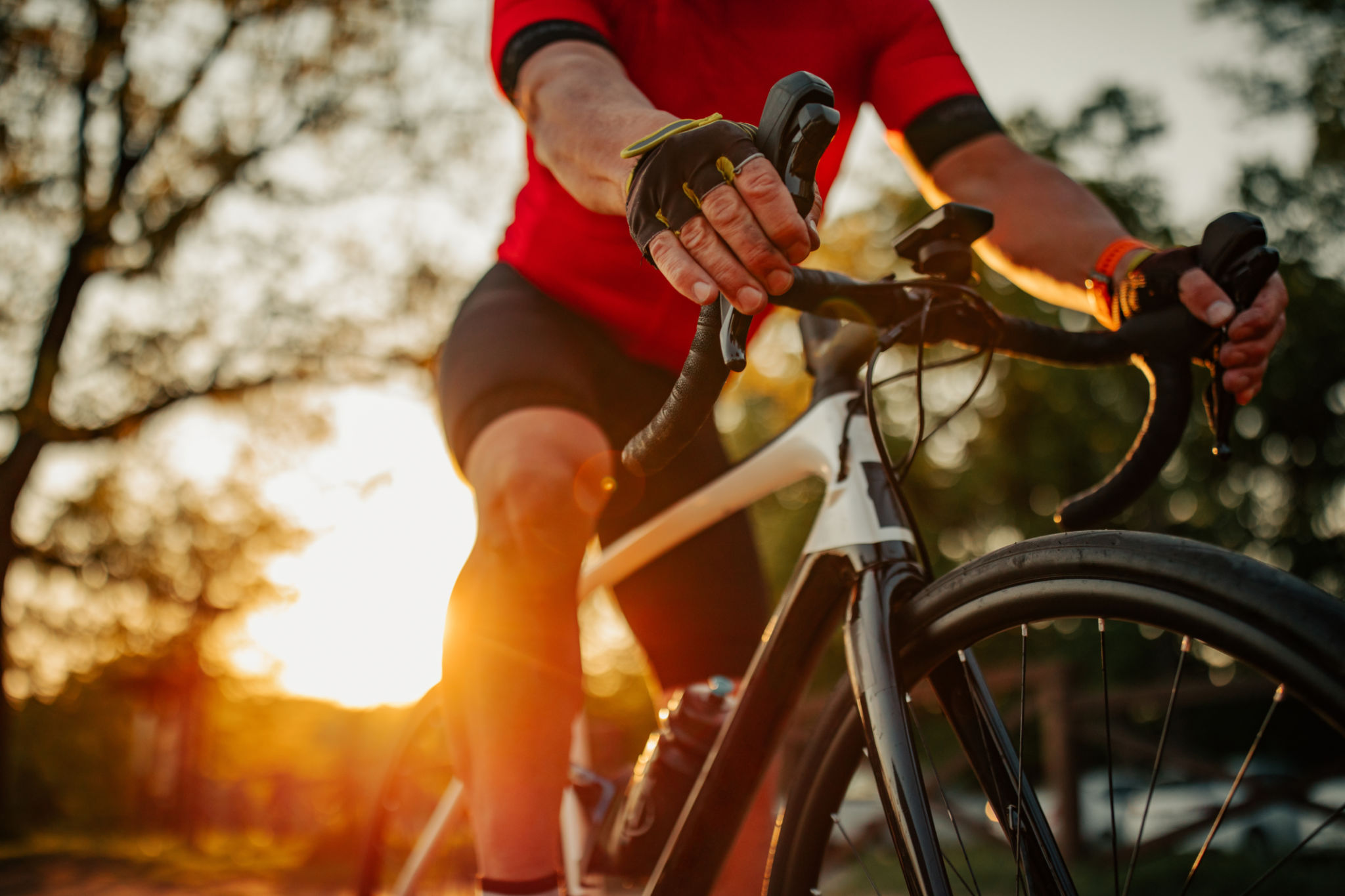 cyclist with bike accessories