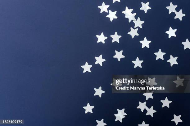 beautiful blue background with blue stars. - silverstars stock pictures, royalty-free photos & images