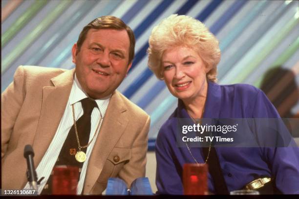 Actors Terry Scott and June Whitfield, co-stars of sitcom Terry And June, circa 1985.