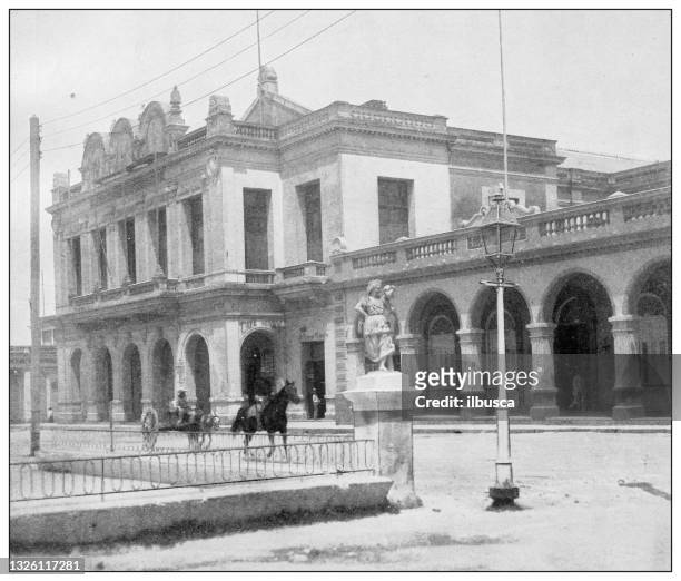 antique black and white photograph: terry theater, cienfuegos, cuba - pacific theatres stock illustrations