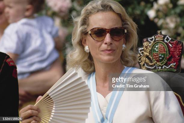 Princess Michael of Kent attends a ceremony to award rosettes to members of the Horse Rangers Association , a London children's charity, at Hampton...