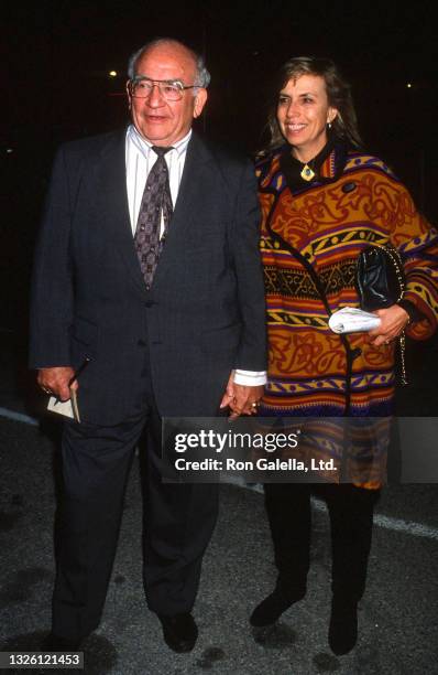 Ed Asner and Cindy Gilmore attend Oxfam America Hunger Hollywood Banquet at the Barker Hanger at Santa Monica Airport in Santa Monica, California on...