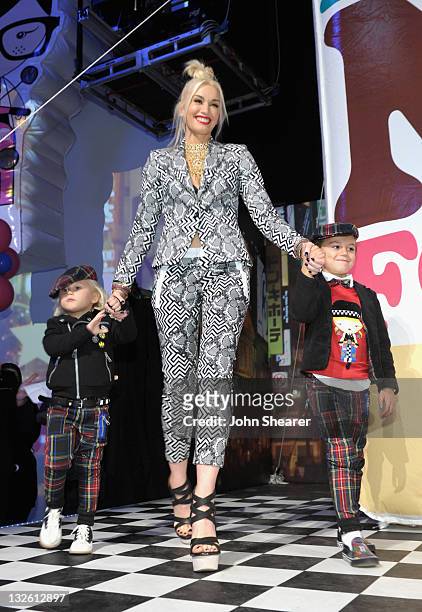 Singer Gwen Stefani with sons Zuma Rossdale and Kingston Rossdale attend Gwen Stefani's launch of her Harajuku Mini for Target Collection at Jim...